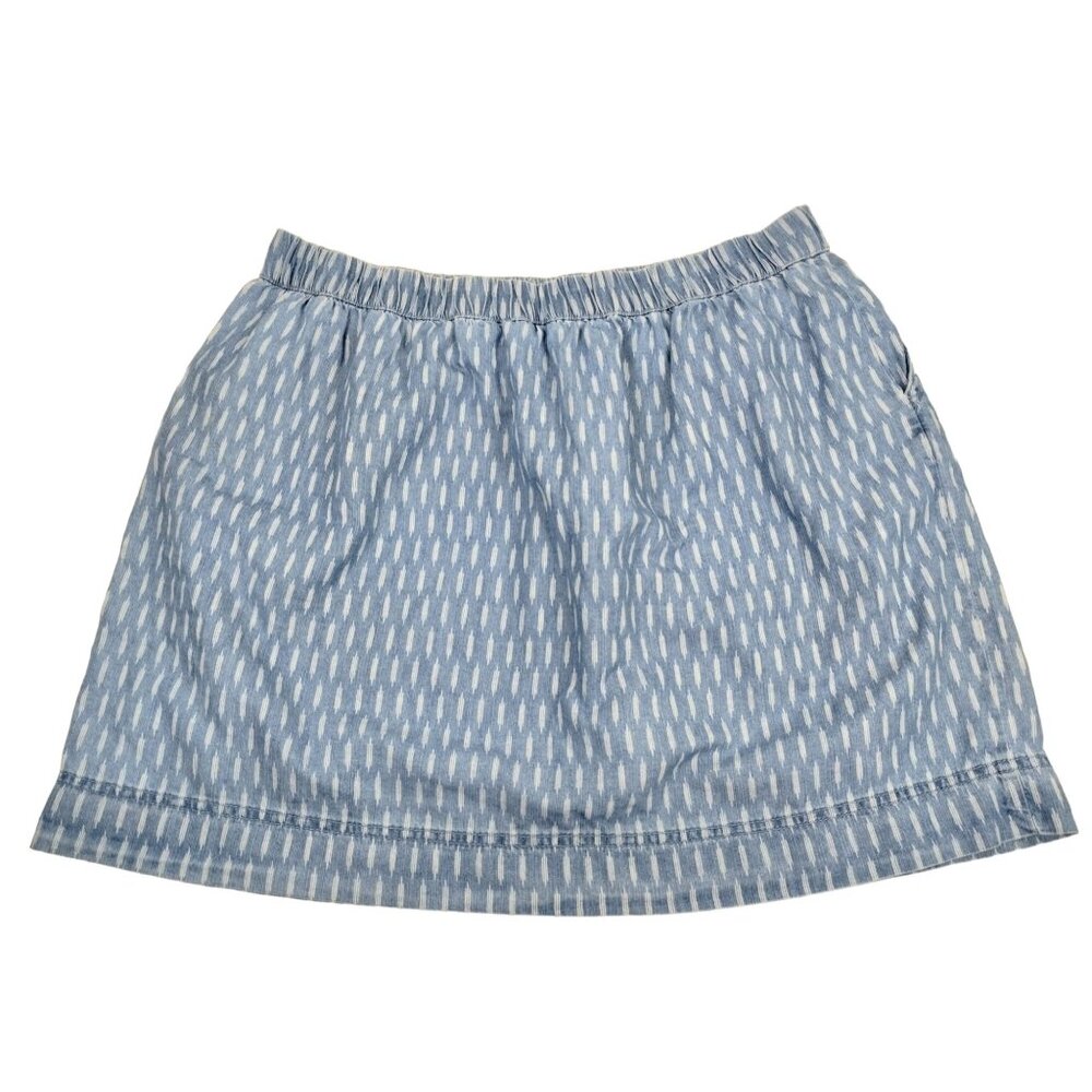 Sonoma Womens 16 Denim Blue Patterned Mini Utility Skirt With Pockets